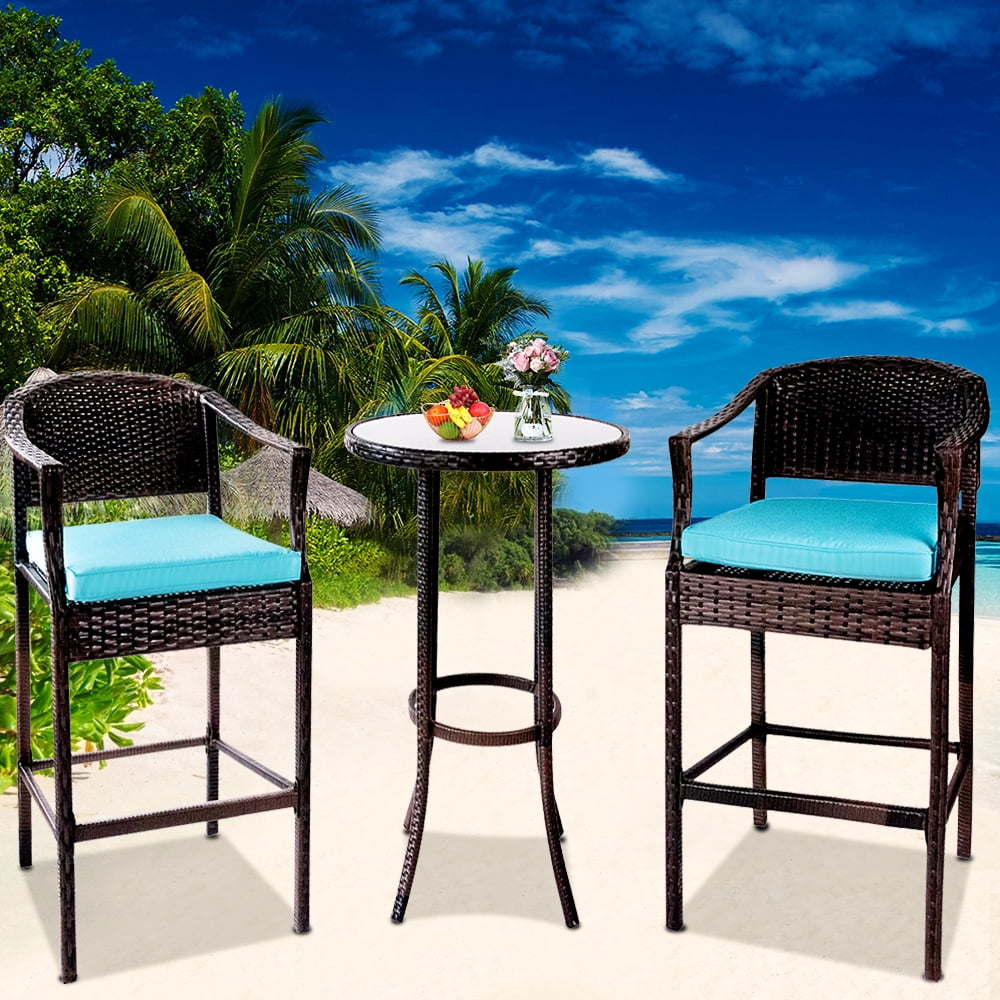 High Top Outdoor Table and Stools, Patio Furniture High Top Table Set