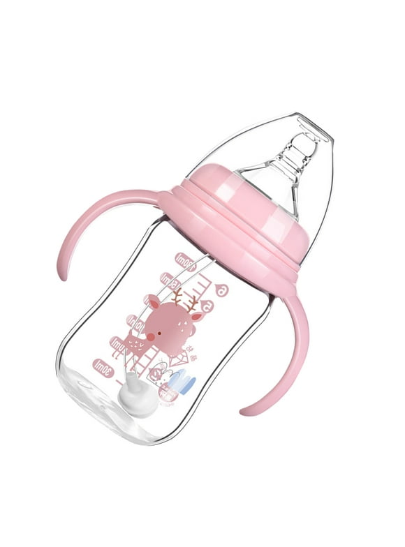 Feeding Bottle Infants Milk Silica Gel Glass Breastfeeding Bottles for Babies Boom Baby Small Pink