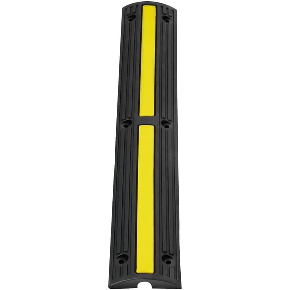 4-Channel 39-Inch Heavy-Duty Cable Protector Ramp, 18000 lbs Capacity, Speed Bump Style Floor Cable Cover for Wires & Cords