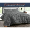 thumbnail image 2 of SGI Microfiber Comforter Set Queen Size Dark Gray Pinch 3 Piece, 2 of 5