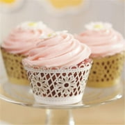 Weddingstar 9380-79 Floral Art Deco Filigree Paper Cupcake Wrappers Ivory