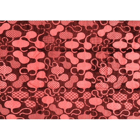 Ahgly Company Machine Washable Indoor Rectangle Abstract Red Modern Area Rugs, 5' x 8'