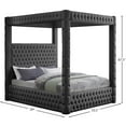 thumbnail image 3 of Meridian Furniture Royal Queen Canopy Bed Upholstered Velvet, Grey, 3 of 7