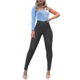 thumbnail image 3 of Black Women's Jeans, Womens High Waist Soild Denim Fashion Butt Lifting Front Ankle Denim Pants,Women's Jeans 3XL, 3 of 5