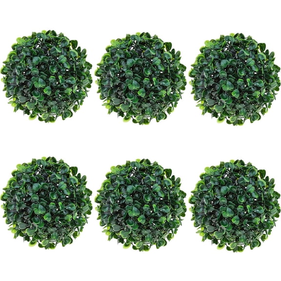 NOGIS 6 Pcs 12cm (4.7″) Artificial Grass Topiary Balls, Green Fake Plant Spheres for DIY Garden Decor, Wedding Centerpieces, Table & Planter Arrangements