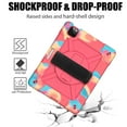 thumbnail image 2 of Dteck for Apple iPad Air 4th Generation 10.9-inch (2020 Released),Shockproof Three-Layer Multi-functional Case Heavy Duty Protector Rubber Hard Back Kickstand Hand/Shoulder Strap Cover,Colour+Rose, 2 of 7