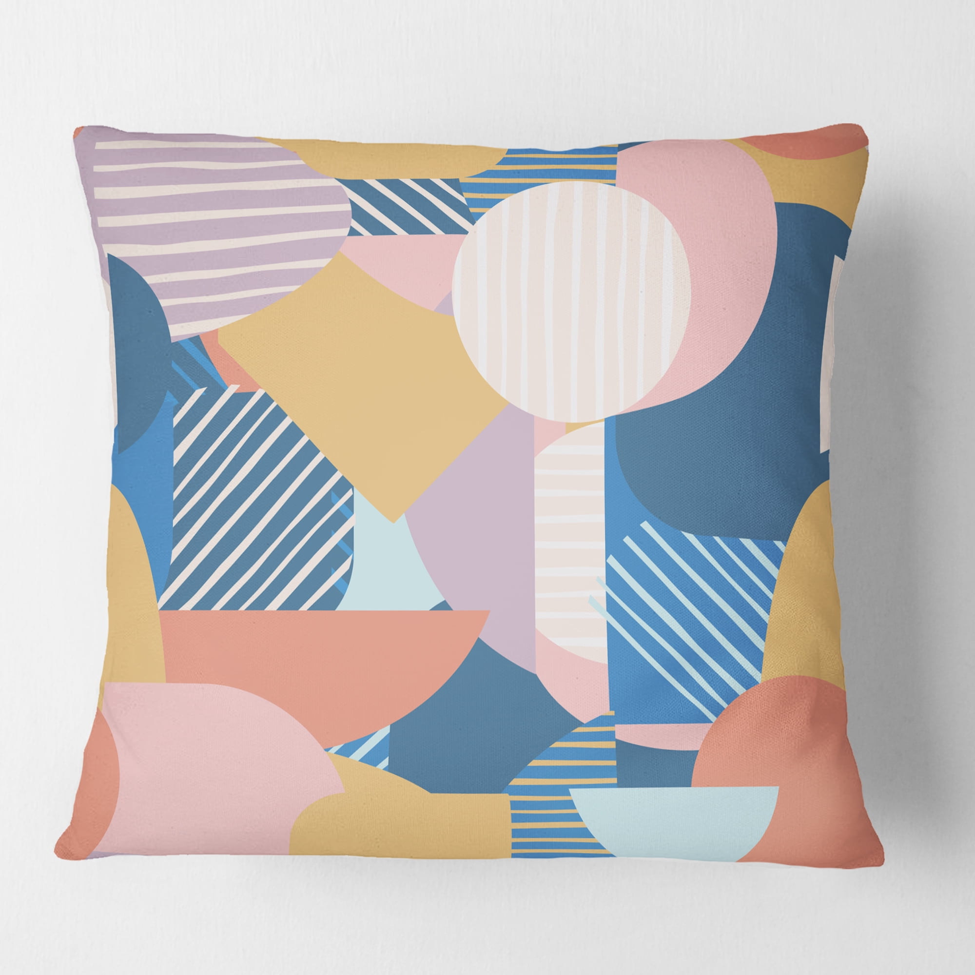 Designart Modern geometric shapes pattern' Mid-Century Modern Throw Pillow - 16x16