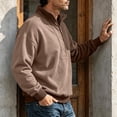 thumbnail image 6 of UVEASISHA Oversized Henley Sweatshirts for Men Half Button Stand Up Collar Pullover Top Drop Shoulder Long Sleeve Fall Sweatshirt Solid Color Stylish Pullovers Khaki XXL, 6 of 9