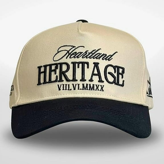 Heartland Heritage Hat, Vintage Inspired Embroidered Baseball Cap with Bold Lettering, Adjustable Dad Hat for Men and Women, Classic Streetwear Style Perfect for Casual Outfits
