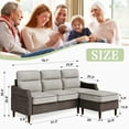 thumbnail image 6 of Walsunny 78” L Shaped Sofa Couch, 3-Seat Sectional Couch with Reversible Ottoman, Modern Fabric Sofa with Side Storage Bag, 6 of 6