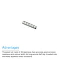 thumbnail image 4 of Uxcell Fully Threaded Rod M5 x 20mm 0.8mm Thread Pitch 304 Stainless Steel Right Hand Threaded Rods Bar Studs 5 Pack, 4 of 6