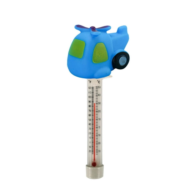 Floating Pool Thermometer with Tether & Dual Scale, Cartoon Design for Spa Bathtub Pond, Adult/Kids Safe - PVC Material