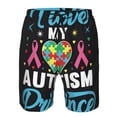 thumbnail image 3 of Balery I Love My Autism Traje de Baño Estilo Hawaiano para Hombre, Shorts de Secado Rápido con Bolsillos-Large, 3 of 6