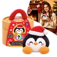 thumbnail image 2 of Christmas Penguin Dumpling Plush Toy, Black Stuffed Bao with Santa Hat, Holiday Collectible Plush with Bamboo Steamer Box, 2 of 7