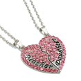 thumbnail image 2 of BIGOCT Mother Daughter Pendant Necklace Pink and Silver Mother's Day Gift for Adults, 2 of 2