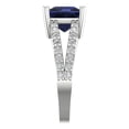 thumbnail image 3 of 2.44ct princess cut blue sapphire 14k white gold Bridal Wedding Engagement Promise Anniversary Ring for Women size 5, 3 of 7