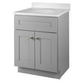 thumbnail image 6 of Design House Brookings 25" x 19" Assembled 2-Door Bath Vanity Base and Cultured Marble Top with Centerset Holes, Sherwin Williams® Gray/White, 6 of 6