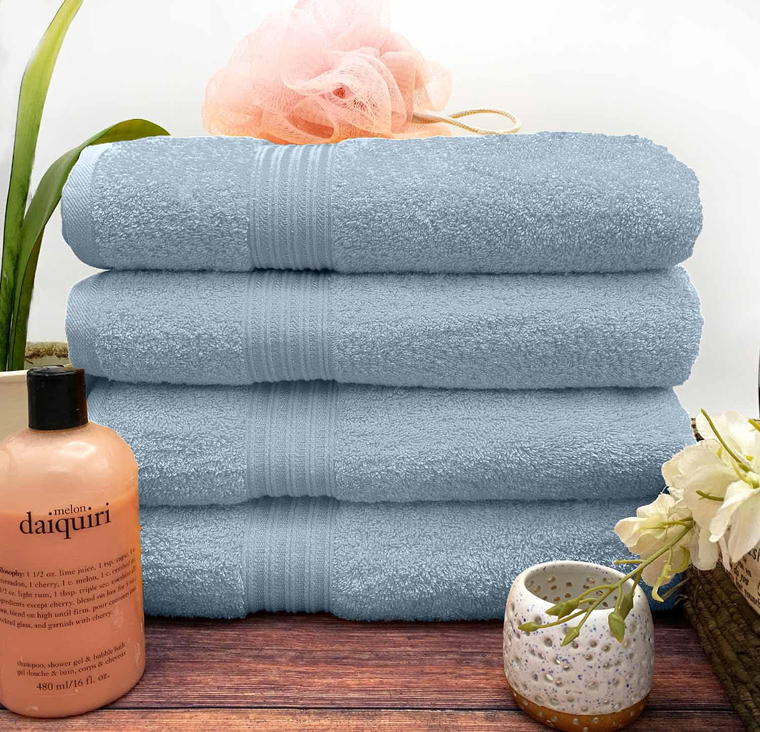 HURBANE HOME 4 Piece Super Soft Bath Towels for Bathroom, Highly Absorbent, Cotton Towels