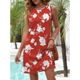 thumbnail image 6 of ANRABESS Swimsuit Coverup for Women Beach Cover Up 2026 Summer Dresses Loose Eyelet Sleeveless Bathing Suit Cover Ups for Swimwear Vacation Sundresses Tank Dresses Red white peonies M, 6 of 9