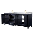 thumbnail image 2 of Wyndham Collection Daria 80" No Mirror Wood Double Bathroom Vanity in Blue/Gold, 2 of 5