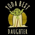 thumbnail image 2 of Girl's Star Wars Yoda Best Daughter Funny Graphic Cropped T-Shirt Black Large, 2 of 3