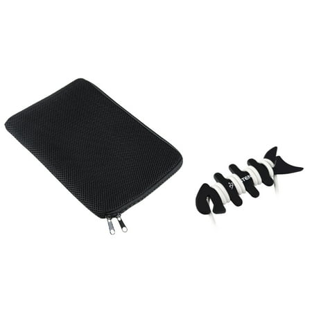 Insten Black 10 inch Sleeve Case+Earphone Wrap For Samsung Galaxy Tab 3 10.1 P5200 P5210 P5220 iPad 4 Retina Display