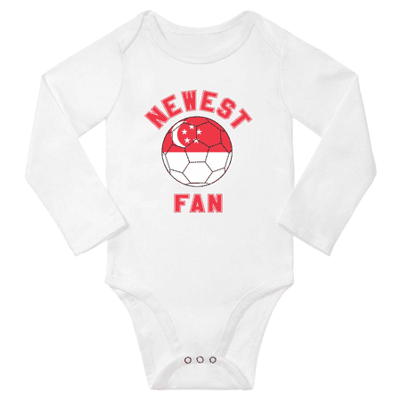 

Newest Singapore Soccer Football Fan Baby Long Sleeve Rompers Clothes Outfits (White 24 Months)