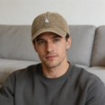 thumbnail image 7 of Byfri Khaki Halloween Ghost Embroidered Baseball Hat 56-62cm Adjustable Washed Cotton Dad Cap, 7 of 7