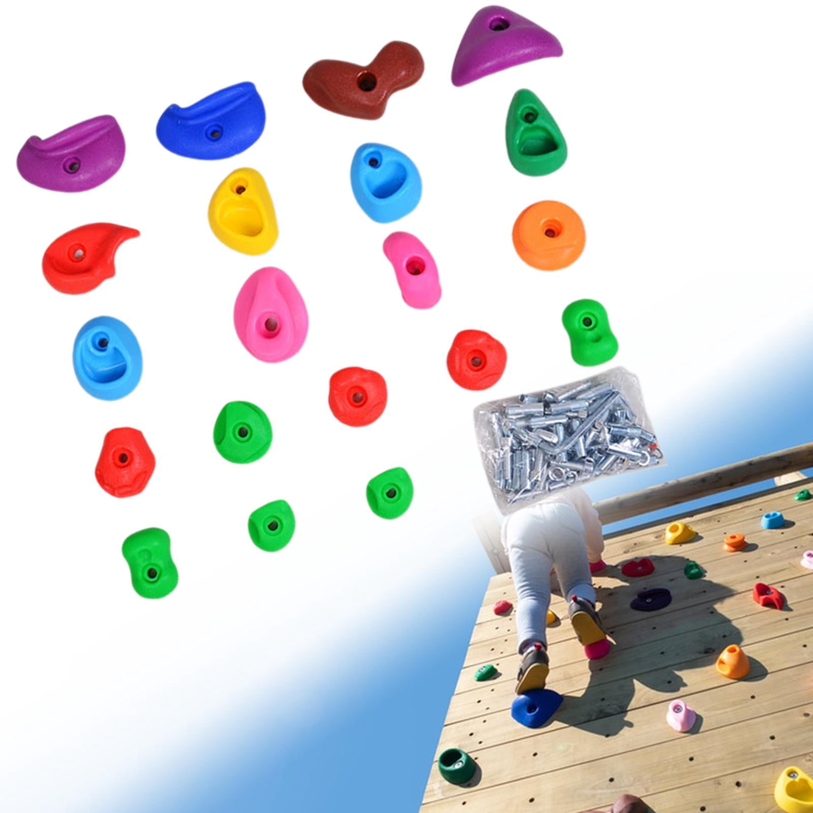 Wswqop Rock Climbing Holds, Children's Toys Wall Climbing Bricks, Multi Size, Rock Wall 20 piece set