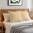 thumbnail image 6 of Pillow Covers 24x24 Set of 2, Buffalo Plaid Throw Pillow Covers Decorative Couch Cushion Cover, Farmhouse Yellow Checkered Vintage Grid Microfiber Soft Square Pillowcases for Bedroom Living Room Sofa, 6 of 9