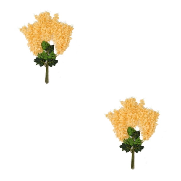 Ounissouiy 12 piezas de glicinia falsa, planta de vid, ratán, flores artificiales, cadena para colgar en la pared, bricolaje, sala de estar, Beige 2piezas