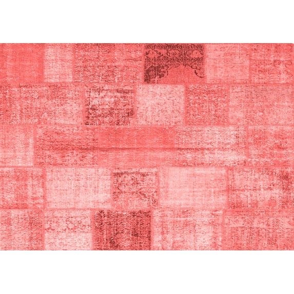Ahgly Company Indoor Rectangle Patchwork Red Transitional Area Rugs, 8' x 10'