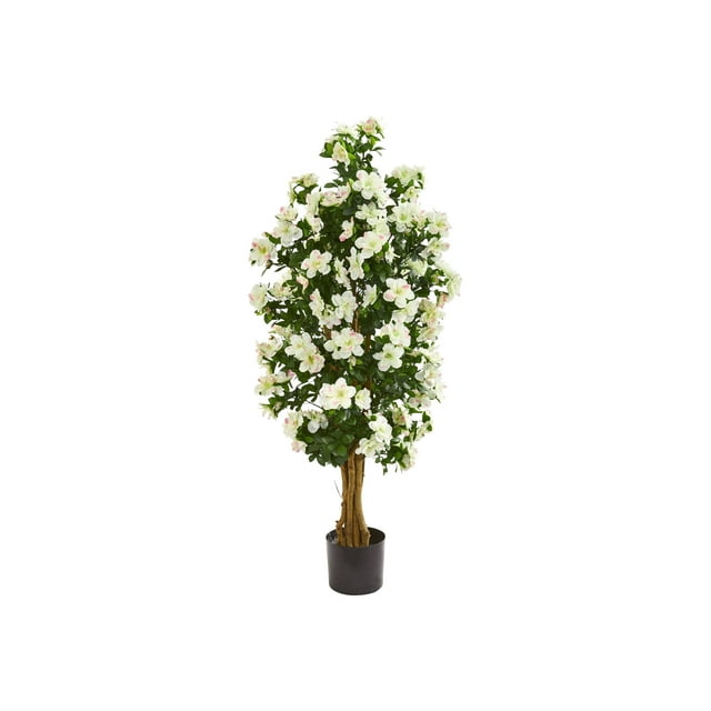 Nearly Natural Azalea - Plante Artificielle - 57.09 Po - Vert, Brun, Blanc Frais