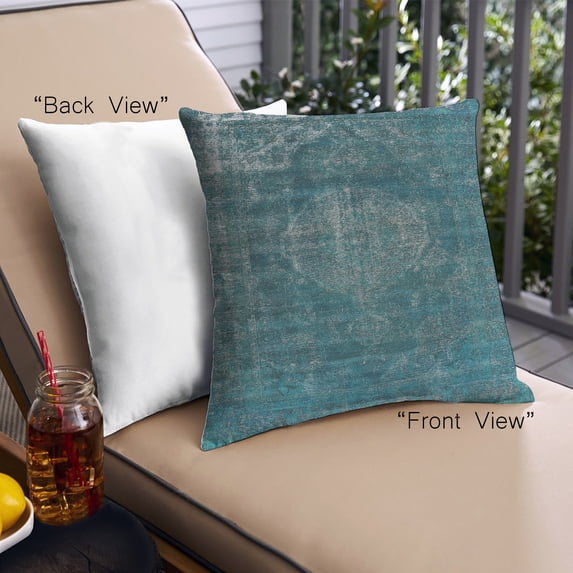Ahgly Company Outdoor Square Mid-Century Modern Throw Pillow, 18 inch by 18 inch