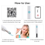 Visual Ear Wax Removal, Ear Cleaner with Camera, Ear Camera Otoscope with Light, Ear Cleaning Kit with 6 Led Light, 4pcs Ear Scoops, 130mAh Battery for iPhone, iPad, Android Phones (Black)