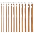 thumbnail image 3 of Uxcell 12 Sizes Crochet Hook Ergonomic Crochet Hook for Knitter, Bamboo, 3 of 6
