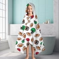 thumbnail image 6 of Football Helmets and Balls Pattern Hooded Bath Towel，60"x35" for Ages 3 To 12 Kids, Quick Dry Lightweight Soft Microfiber Hood Beach Towel Cover Up for Kids, 6 of 7