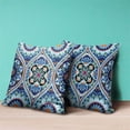 thumbnail image 3 of Bohemian Mandala Vector Indoor/Outdoor Pillow in Blue Orange Green 28x28, 3 of 5