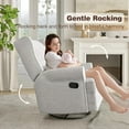 thumbnail image 4 of SUNVIVI Swivel Nursery Glider Recliner, Comfy Upholstered Glider Chair with Lumbar Pillow and Footrest, 4 of 8
