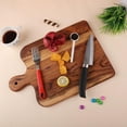 thumbnail image 5 of Aventura Design Cutting Board Series, Acacia Wood Cutting Boards for Kitchen, Wooden Serving Charcuterie Board, Organic Wood Board, Ideal for Chopping Meat, Fruits, Cheese 14"x9.5", 5 of 7