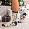 thumbnail image 7 of Pofeuu Colorful Dinosaurs Print Crew Socks, Adult Running Hiking Socks for Youth and Adult, 7 of 7
