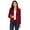 Burgundy, variant on Women's Solid Casual Office Work Long Sleeve Open Front Blazer Jacket