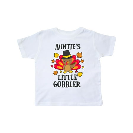 

Inktastic Aunties Little Gobbler with Turkey and Leaves Gift Toddler Boy or Toddler Girl T-Shirt