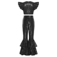 thumbnail image 7 of iiniim Girls Sequin Dance Outfit Hip Hop Jazz Crop Top and Pants Stage Performance Black 10, 7 of 7