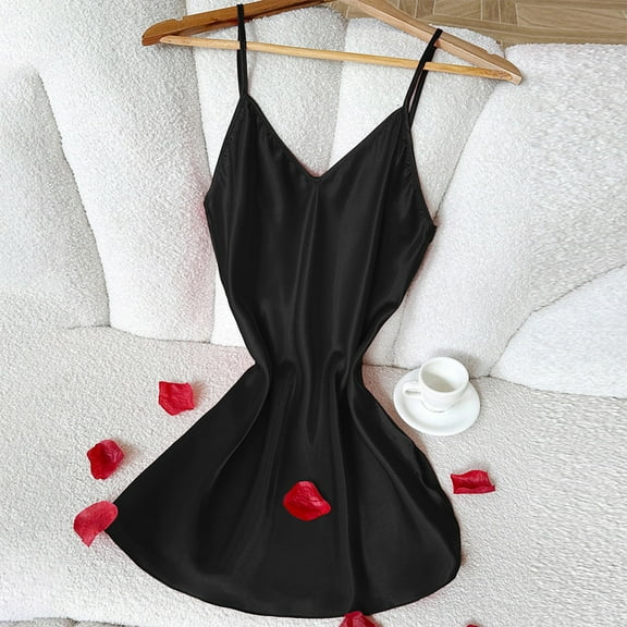 SHITINN Small Fresh Short Dress Home Casual Breathable Pajama Dress Silk Imitation Enjoy Night Pajamas Nightshirts Women plus Size Summer Nightgowns for Women