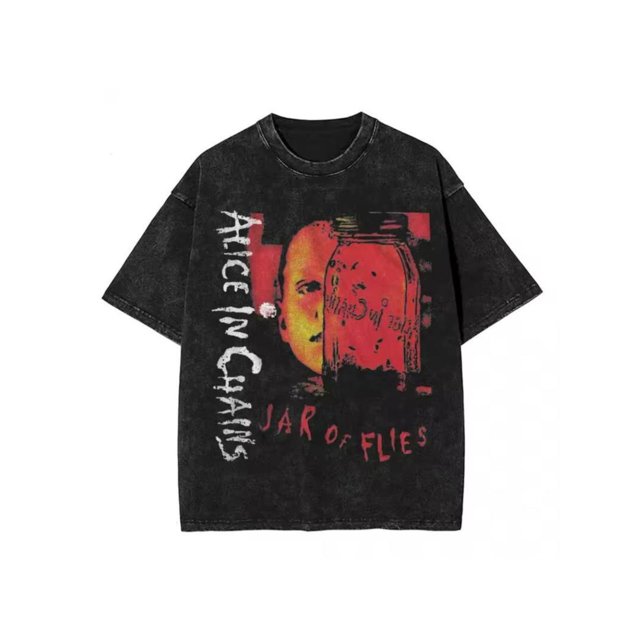 Jar of Flies Vintage T-Shirt Featuring Alice in Chains for Rock Music Enthusiasts Graphic T-shirt Cotton Fabric Top Womenswear