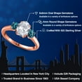 thumbnail image 2 of Gem Stone King 2.16 Ct Oval White Topaz London Blue Topaz 18K Rose Gold Plated Silver Ring, 2 of 6