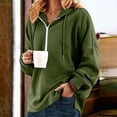 thumbnail image 3 of 2023 New Women's Hooded Loose Casual Half-zip Fleece Long Sleeved Sweatshirt To, 3 of 5