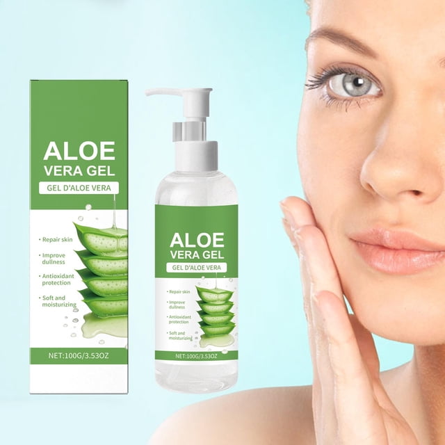Cremas y humectantes Gel de aloe vera para rostro, cuerpo y cabello - Hidratante calmante y nutritivo para después del sol - Cosméticos para el cuidado de la piel seca, estresada y bronceada 100 g