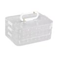 thumbnail image 2 of Caja para albóndigas, caja para carne fresca, organizador de cocina resistente con tapa, apilable, multiusos para fiestas, hogar, camping, barbacoa, 3 capas transparentes, 2 of 9